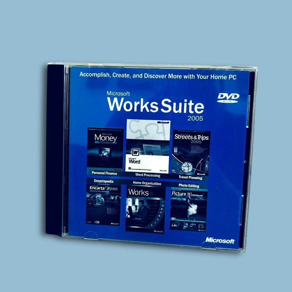 Microsoft Works Suite (2003, DVD-ROM).